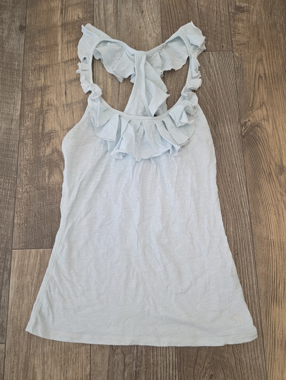 Abercrombie And Fitch Y2k White Ruffle Tank Sz Small Razor Back
